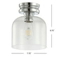 thumbnail image 3 of JONATHAN Y Domenic 7.75" Metal/Seeded Glass LED Flush Mount, Chrome, JYL7442B, 3 of 8