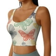 thumbnail image 2 of Rateoe Butterfly Print Womens' Sports Bras Scoop Neck Sports Vest- Padded U Back Seamless High Impact Support, 2 of 7