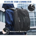 thumbnail image 3 of MATEIN Waterproof Laptop Backpack 17 Inch, Anti Theft Business Backpack with Lock & USB Charging Port, Large TSA Tech Backpacks College Computer Back Pack Gifts for Men Women Work Office Travel, Black, 3 of 8