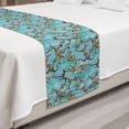 thumbnail image 2 of Monkey Bed Runner, Wild Jungle Animals Hanging Around on Trees, Decorative Accent Bedding Scarf for Hotels Homes and Guestrooms, King, Sea Blue Caramel, by Ambesonne, 2 of 2