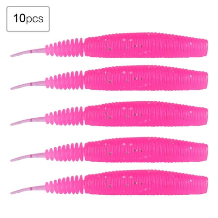 Powodzenia 10pcs Artificial Insect Pupae Worm LifE like Soft Lure Outdoor Fishing Baits(Pink)