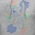 thumbnail image 2 of Men's Lilo & Stitch Colorful Tropical Flowers Pull Over Hoodie Athletic Heather Medium, 2 of 4
