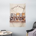 thumbnail image 2 of Ambesonne Cat Tapestry Wall Hanging, Kawaii Kitty Guitarists Band, 40"x60", Grey Orange and Pale Tan, 2 of 3