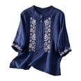 thumbnail image 2 of Kelon Short Sleeve Womens Linen Cotton Tops Vacation Casual Outfits Blouses Dressy Casual Summer Outfits 2026, 2 of 5