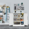 thumbnail image 6 of Metal Storage Cabinet with Locking Doors and Adjustable Shelves, 36.2" H Steel Storage Cabinet for Garage, Home, Office, Utility Room-White, 6 of 10