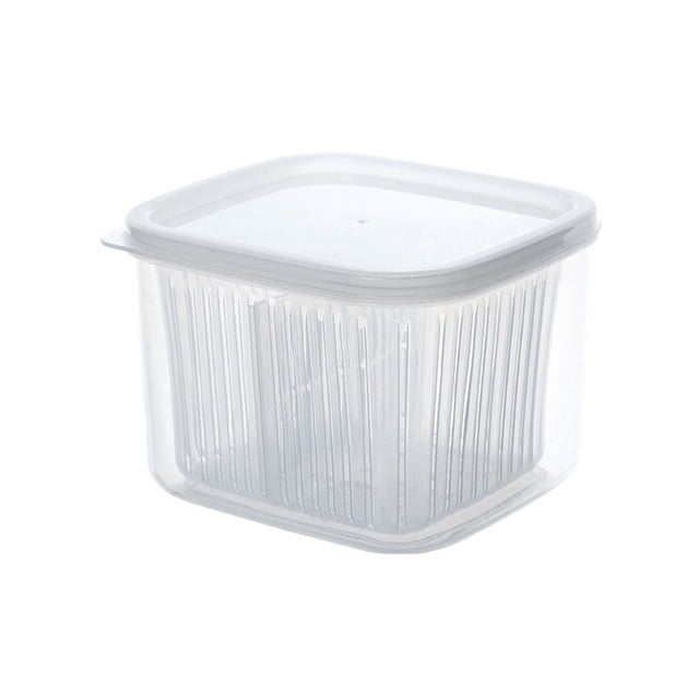 Advancent Caja de mantenimiento fresco PP refrigerador jengibre ajo escurridor con tapa cuadrada filtro de conservación de frescura cesta cocina Organizadores de utensilios de cocina Transparente Advancent HA070893-01