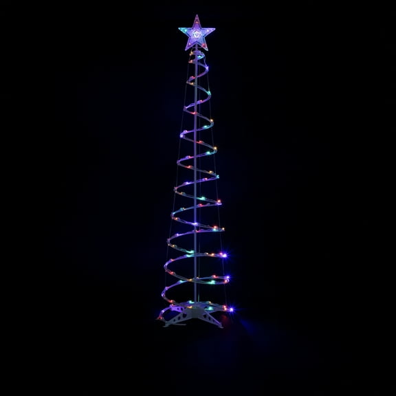 Northlight LED Lighted Spiral Outdoor Christmas Tree - 6' - Multi-Color Lights
