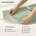 thumbnail image 4 of Baby Changing Pad, Caveen Wipeable Changing Table Pad with Waterproof PU Cover, Portable Baby Diaper Change Station and Dresser, Light Green, 4 of 8