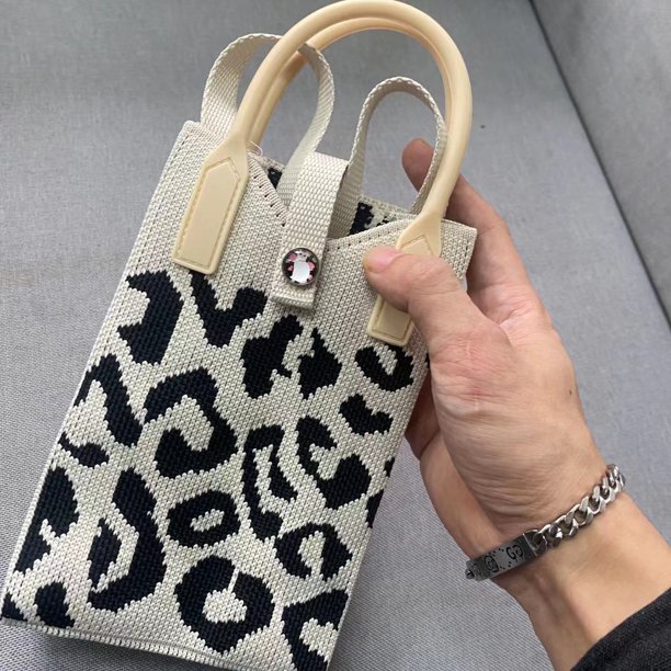 Bolso para móvil, bolso de punto, bolso de mano de gran capacidad, bolso bandolera para estudiantes, bolso de lana