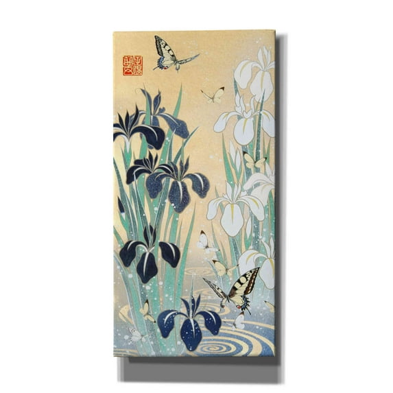 Epic Graffiti 'Iris and Butterfly' by Zigen Tanabe, Canvas Wall Art, 20"x40"