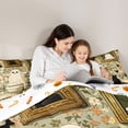 thumbnail image 4 of Feelyou Cute Toilet Ghost Twin Bedding, Boho Floral Black Cat Bedding Comforter Set, Sage Green, Halloween Reversible, 7pcs, 4 of 7