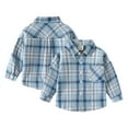 thumbnail image 4 of Paokuoon Kids Boys Shirt Casual Wear Long Sleeve Button Toddler Down Plaid Cotton Blouse with Pockets Dress Shirt for 2-7 Years, 4 of 9