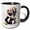 Black/White, variant on 3drose, Cute Floral Skunk Illustration, 11oz Two-tone Black Mug