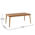 thumbnail image 3 of Christopher Knight Home Farmhouse 72" Outdoor Dining Table, Solid Wood Frame, Seats 8, Teak Finish, 3 of 8