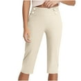 thumbnail image 6 of AINIYS High Waisted Quick Dry Stretchy Capris Pants for Women Fitness Yoga Outdoor Beige L, 6 of 9