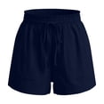 thumbnail image 6 of GUACER Lounge Shorts for Women Cotton Linen Drawstring Elastic Waist Pleated with Pockets Breathable Baggy Shorts, 6 of 6