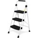 thumbnail image 1 of HBTower Escalera de 3 escalones, taburete plegable con pedal ancho antideslizante, escalera de acero resistente de 500 libras, agarre cómodo, ligero, taburete de acero portátil, negro, 1 of 4