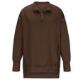 thumbnail image 7 of up to 60% off Gifts Under $5 Sweatshirt for Women Winter Quarter Zip Sweatshirt for Women Casual Solid Long Sleeve Lapel Pullover Blouses Fashion Irregular Hem Oversized Sweatshirt Tops, 7 of 7
