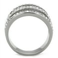 thumbnail image 3 of Luxe Jewelry Designs Women's High Polished Stainless Steel Ring with Clear Crystals - Size 7, 3 of 4
