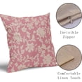 thumbnail image 3 of Pink Floral Pillow Covers 16x16 Set of 2 Brown Cream Vintage Flower Block Print Pattern Decorative Throw Pillowcases Outdoor Rustic Farmhouse Square Cushion Cases Decor for Home Couch Sofa Bed, 3 of 7