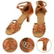 thumbnail image 4 of 1 par de zapatos de tacón alto Correa anudada Tacones altos Zapatos de baile latino para dama - Tamaño 37 (dorado), 4 of 8