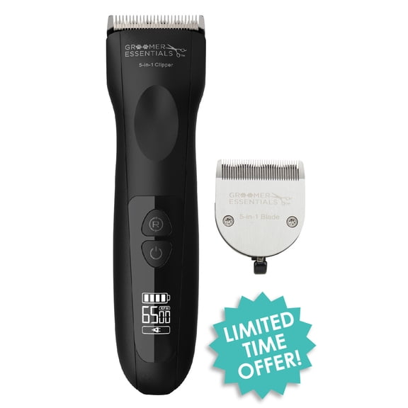 Groomer Essentials 5-in-1 Clipper with Extra Blade - Has a 4 Hour Run Time