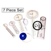 EMI 6 Piece Goniometer Set Plus Measuring Tape - 7 Pieces Total EGM-431