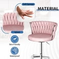 thumbnail image 6 of LinkRomat Bar Stools Set of 2, Counter Height Adjustable Bar Chairs with Back, Kitchen Bar Stools, Swivel Bar Stool Upholstered Bar, Pink, 6 of 7