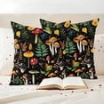 thumbnail image 3 of Yellow Mushroom Outdoor Waterproof Pillow Covers, Spring Summer Botanical Vintage Black Decorative Square Throw Pillowcase Sofa Cushion Sham for Patio/Couch/Chair, 20"x20" 2 Pack, 3 of 8