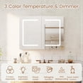 thumbnail image 3 of MELLCOM 24 x 30 inch LED Medicine Mirror Cabinet with Sockets & USBs, Wall Mounted Bathroom Cabinet with Mirror & Storage & Anti-Fog & Dimmable & 3Color Light & Defogging & Touch Sensor & IP44, 3 of 8