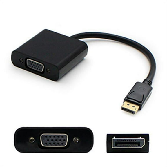 Add-onputer Peripherals- L 8 in. Displayport Male To Vga Female Black Adapter Cable - Black - 20.00 cm.