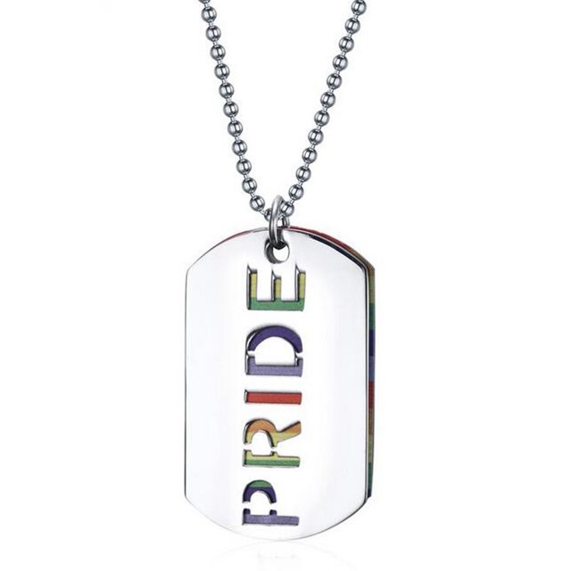 ía de Collar Colgante Letras Orgullo Lesbianas Bandera del Iris Etiqueta de Perro Sunnimix Collar colgante