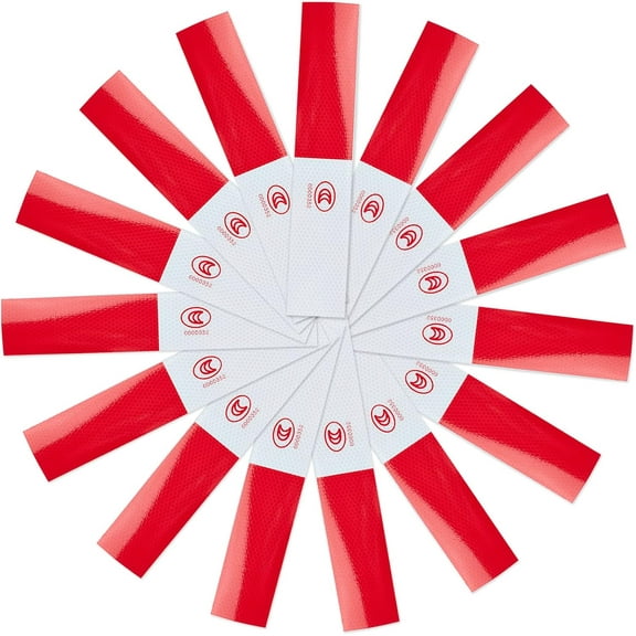 DIY 30Pcs Reflective Tape 1.97x10.91 Inch Self-Adhesive Conspicuity Safety Tape Rectangle Red White Warning Tape for Car Truck Motorcycle Trailer Camper Bike Boat Road Signs DIY