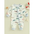 thumbnail image 2 of xiaxaixu Combinaison d'Automne pour Bébé, Manches Longues Col Rond Imprimé Poisson Fermeture Éclair Combinaison d'Automne pour Garçons Filles, 2 of 9