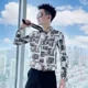 thumbnail image 2 of Camisa de hombre divertida, estilo hipster, anime, hip hop, camisetas para hombre con mangas, moda original 2024, ropa coreana regular de Asia, tops populares, 2 of 4