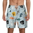 thumbnail image 3 of Uemuo Elephant Tree Pattern Mens Swim Trunks Quick Dry Board Shorts with Mesh Lining, Stretch Beach Shorts Quick Dry No-Chafing Board Shorts-Large, 3 of 9