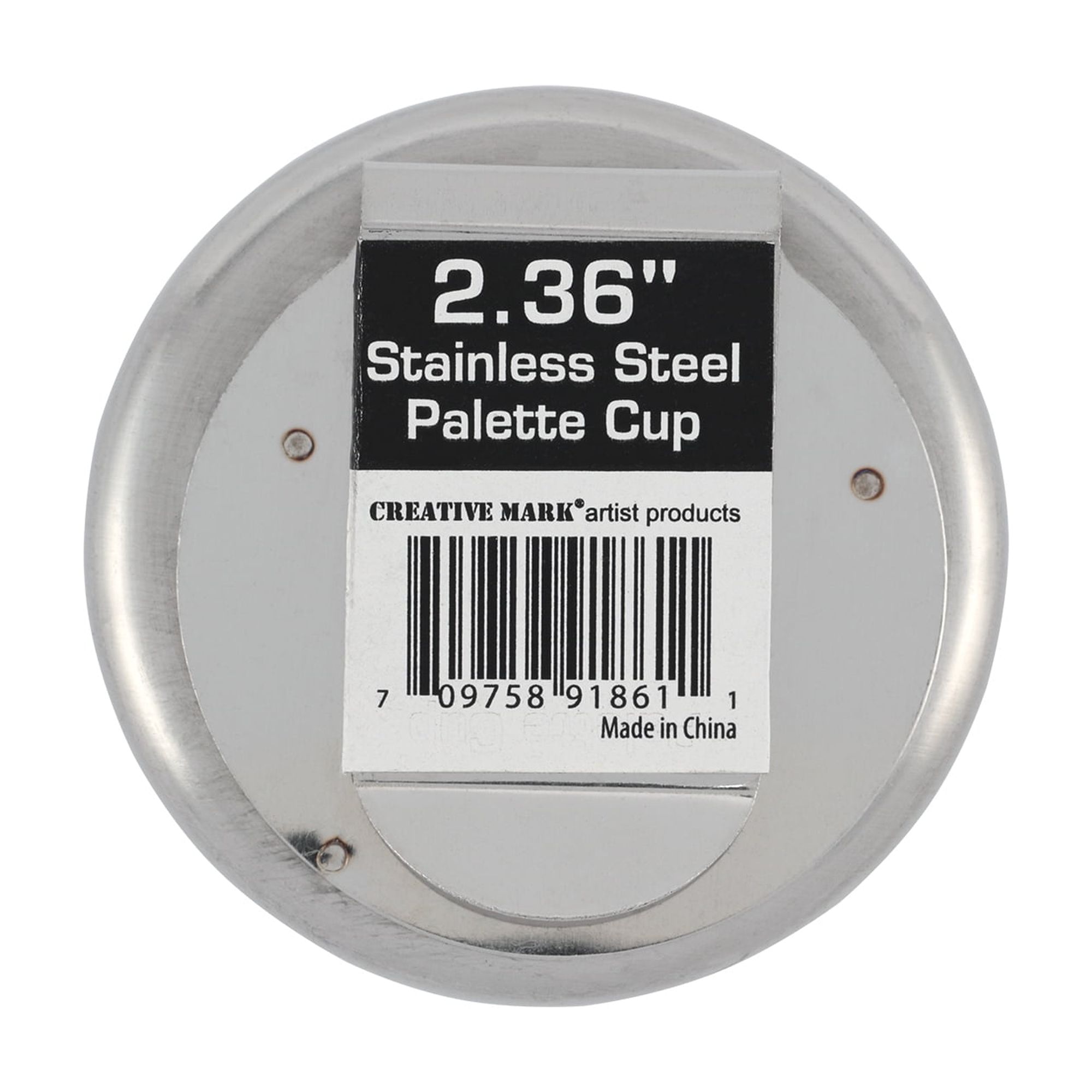 Creative Mark Stainless Steel Palette Cup 100ml, 3 Pack with Sturdy Clip for Palette Attachment- 2-3/8" Diameter Paint Cup for Artists, Students, Professionals