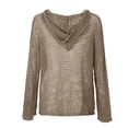 thumbnail image 5 of Women's V Neck Sweater Long Sleeve,Hollow Out Knit Hoodies Crochet Top Beach Lightweight Blouse Dark Gray M, 5 of 8