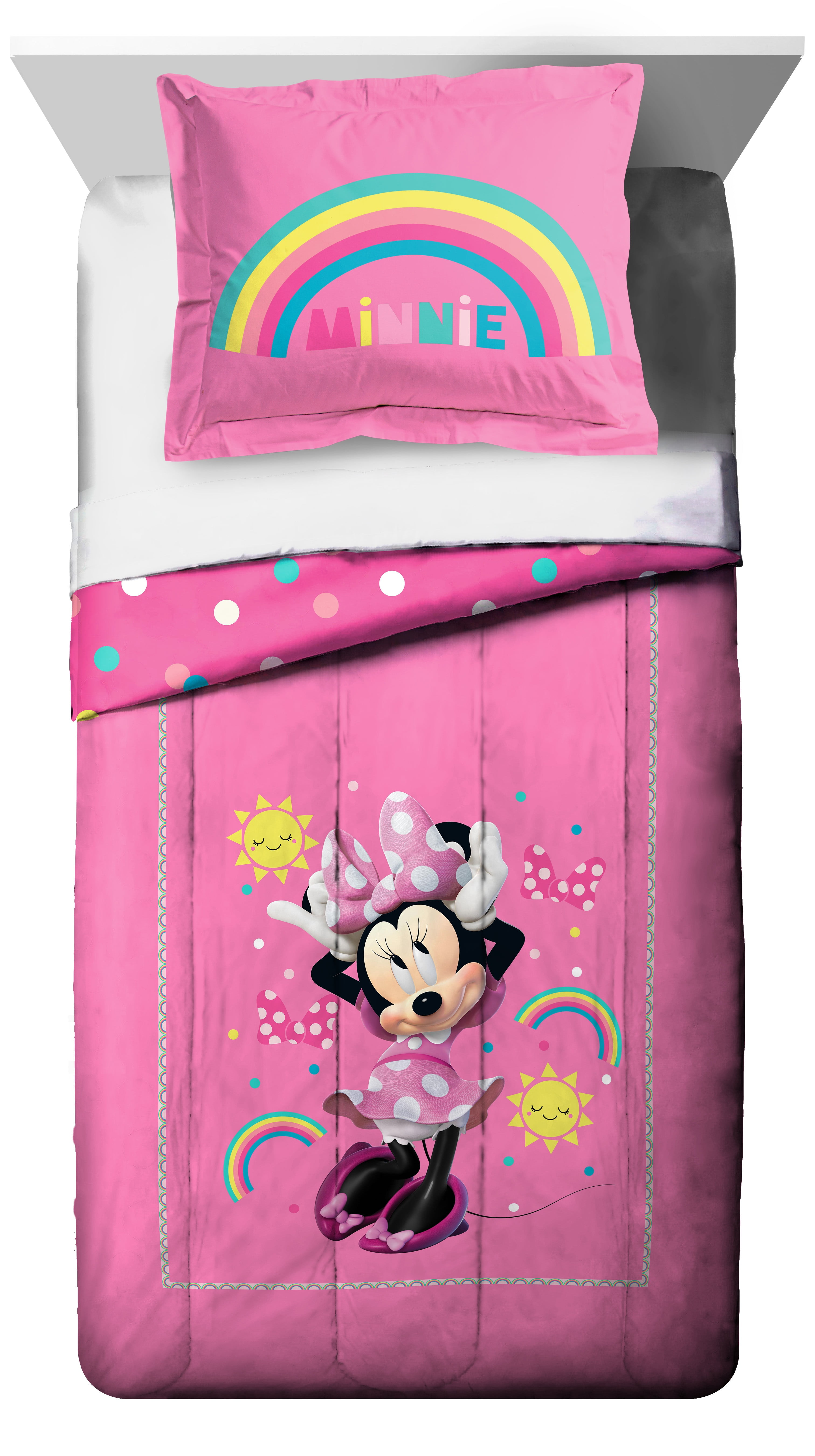 Disney Minnie Mouse Spots Reversible Duvet Cover Set 100% Cotton 