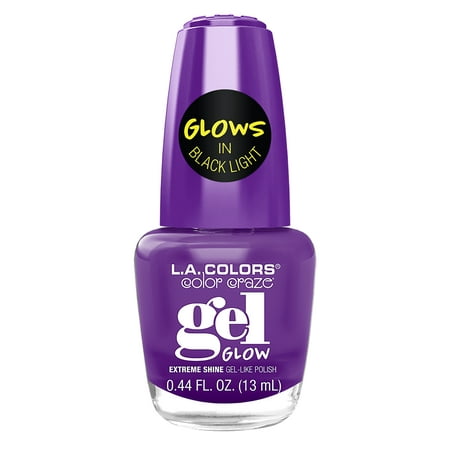 L.A. COLORS Glows Color Craze Gel Nail Polish, Purple