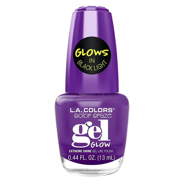 L.A. COLORS Glows Color Craze Gel Nail Polish, Purple