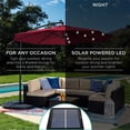 thumbnail image 2 of Outdoor Umbrella with Led Lights, 10FT Solar LED Offset Patio Umbrella, Hanging Cantilever Market Patio Umbrella with Crank, Cross Base, Backyard Offset Umbrella for Garden Pool Deck, L6078, 2 of 11