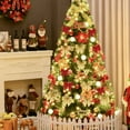 thumbnail image 4 of 12 Pcs Christmas Tree Bows, Xmas Tree Ribbons Glitter Bow,Mini Ribbon Bows Ornaments for Christmas Tree, Christmas Wreath, Gift Decoration(Gold&Red), 4 of 5