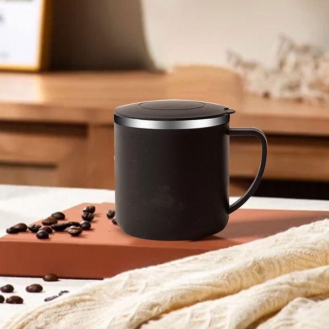 Taza de viaje térmica de acero inoxidable de 350 ml | Taza de café sellada al vacío de doble pared | Tapa antigoteo para bebidas frías y calientes | Taza de té para la oficina
