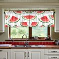 thumbnail image 3 of Yayeee Kitchen Curtains Tier Set of 2 Light Filtering 57"x24" Over Sink Window Panels, Red Watermelon, 3 of 7