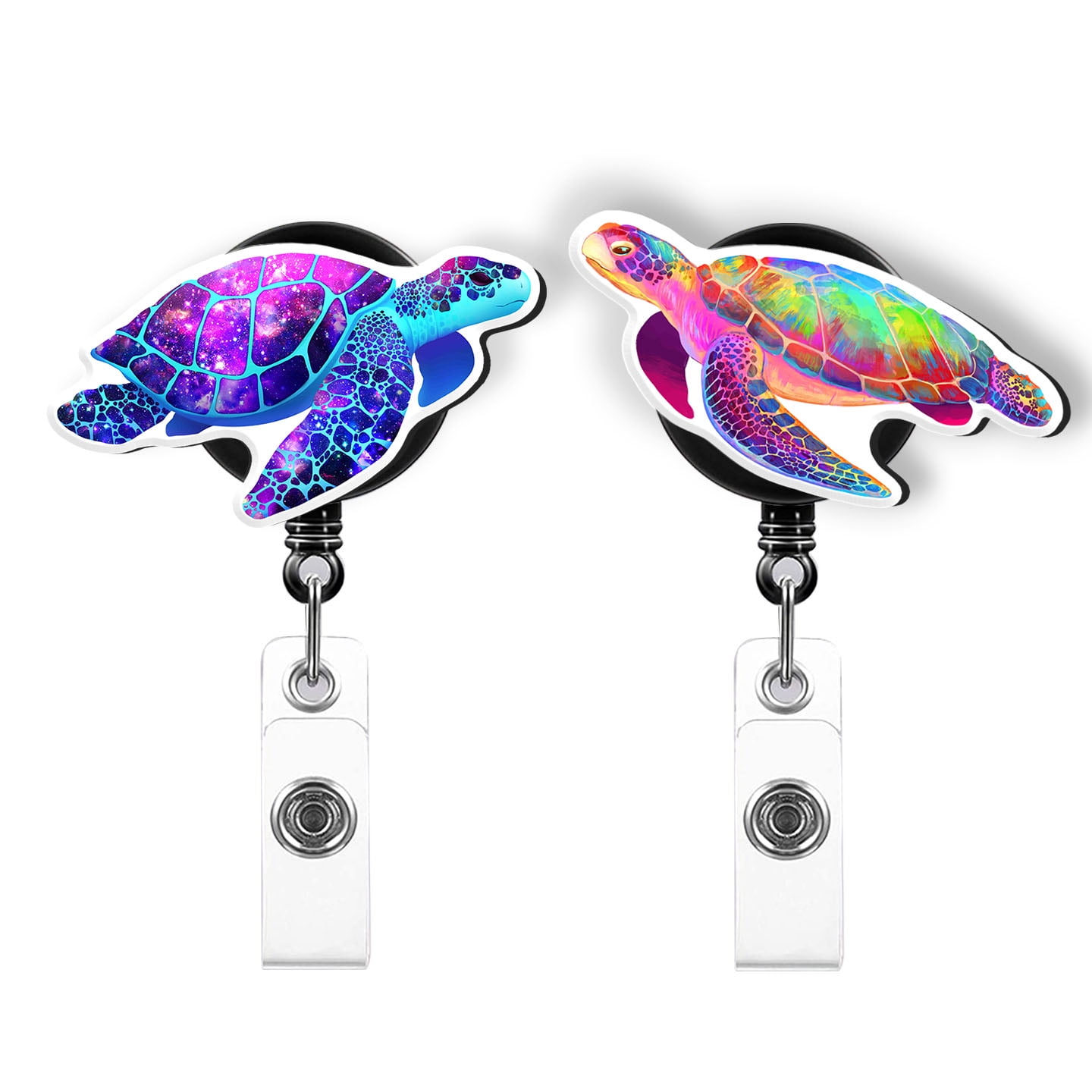 WIRESTER Set 2pcs Design Acrylic Key Card Holder Belt Clip Reel Id