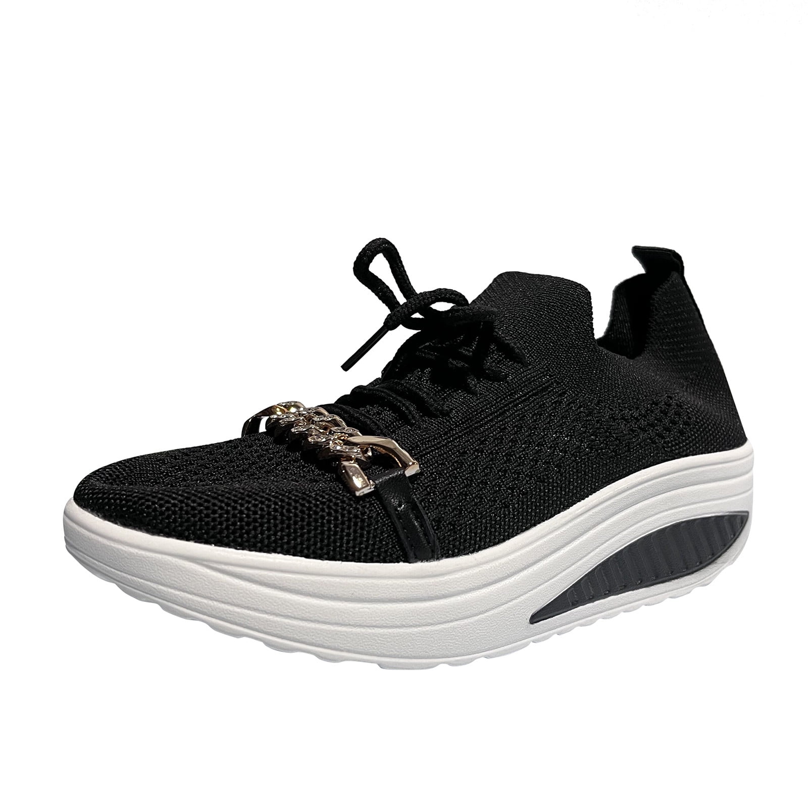 TOWED22 Womens Slip On Running Shoes Non Slip Walking Shoes Lightweight Gym Workout Shoes Breathable Fashion Sneakers Black 6.5