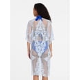 thumbnail image 3 of Time and Tru Women's Lace Coverup, Sizes S/M, Blue Drop, 3 of 5