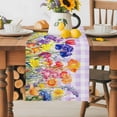thumbnail image 4 of Purple Plaid Tulip Cotton Linen Table Runner for Dining Kitchen, Spring Floral Watercolor Botanical Wedding Outdoor Party Tablerunners Decoration, Dresser Scarf Coffee Tablecloth Runners 13x36 Inches, 4 of 9