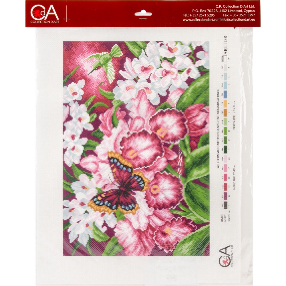 Collection D'Art Stamped Cross Stitch Kit 37X49cmOrchids